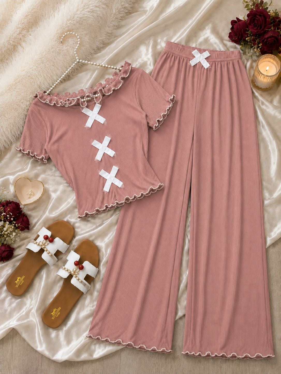 NO1273# Women printed sleepwear set wholesale thumbnail 2