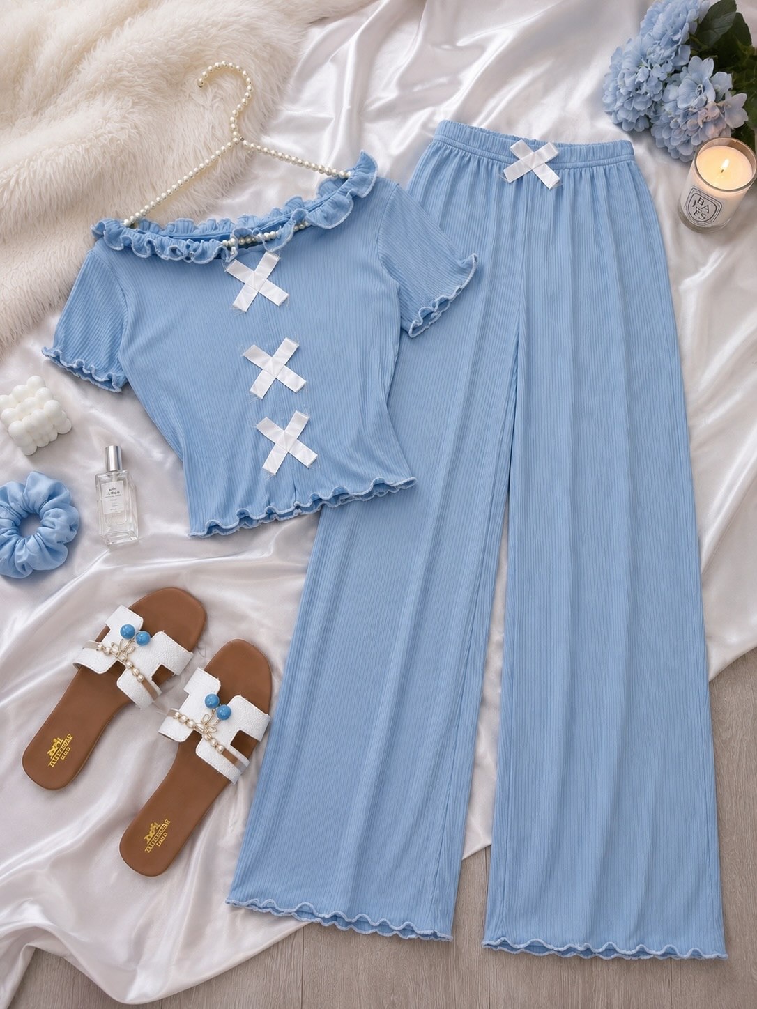 NO1273# Women printed sleepwear set wholesale thumbnail 3