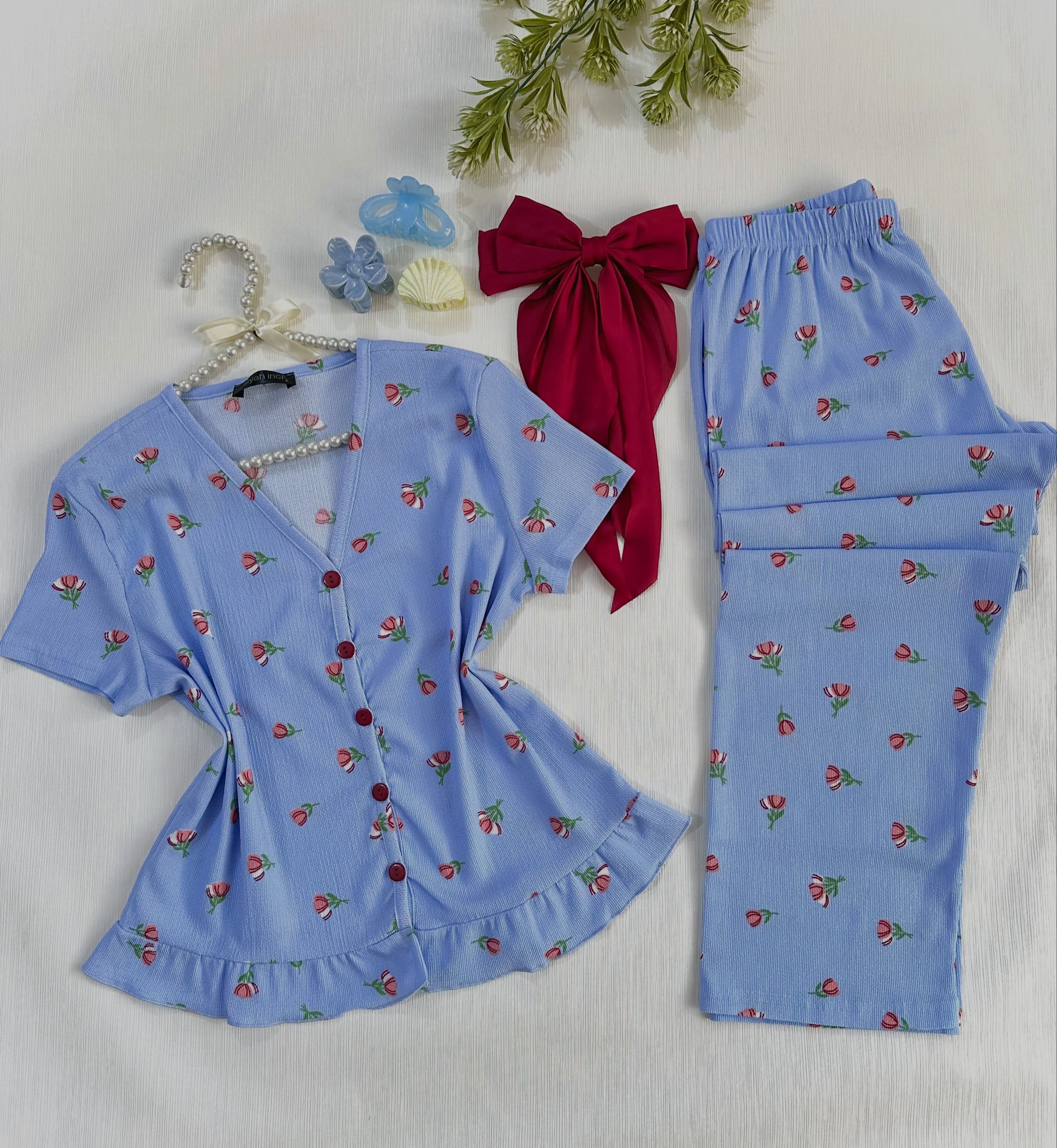 NO1283# Women printed sleepwear style wholesale thumbnail 2