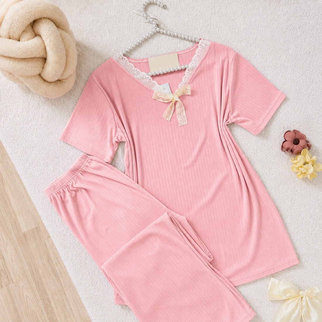 NO703# Women short sleeve loungewear set wholesale thumbnail 3