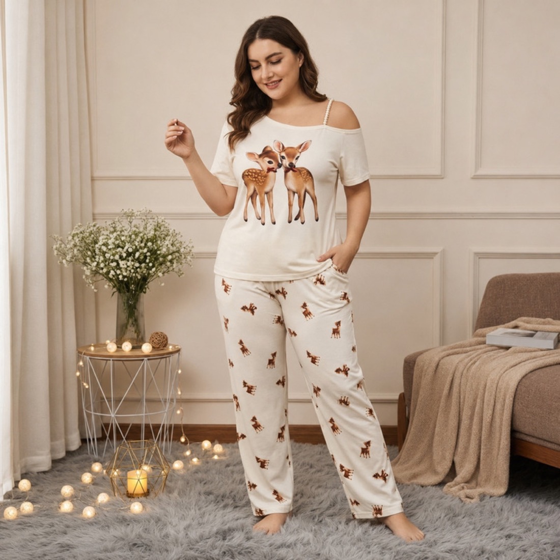 NO711# Women printed pajama set for Middle East wholesale thumbnail 4