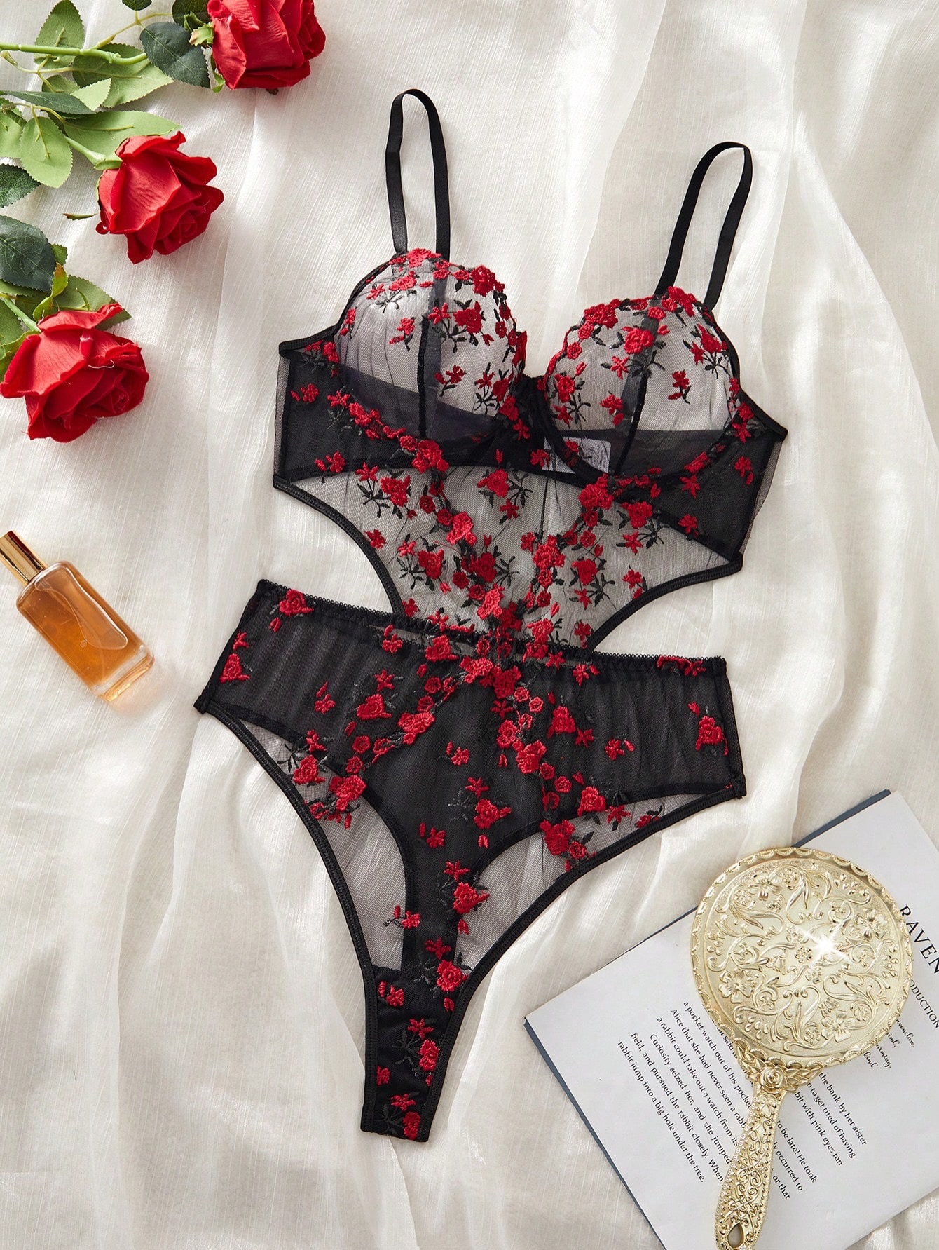 NO9007# Women lace-trim lingerie set wholesale thumbnail 3