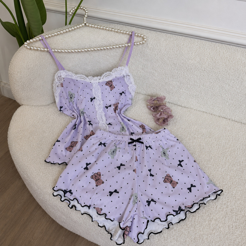 NO708# Women camisole shorts loungewear set wholesale for Middle East wholesale buyers