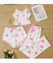 NO714# Women heart print camisole pajama set wholesale wholesale product image 1