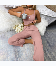 NO720# Women ribbed camisole loungewear set wholesale for Middle East wholesale buyers