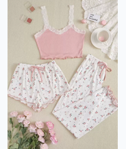 NO723# Women floral camisole sleepwear set wholesale wholesale product image 1