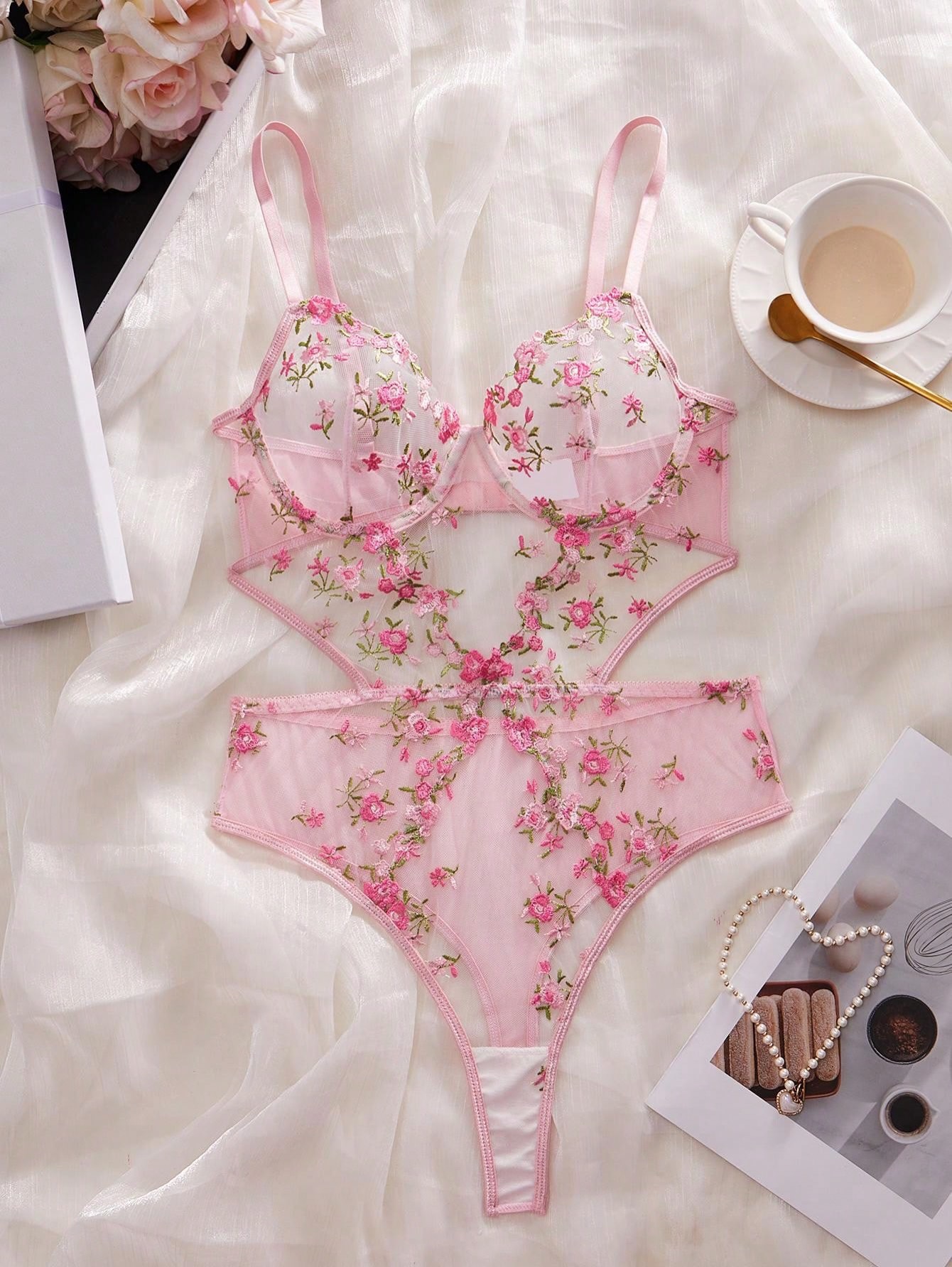 NO9007# Women lace-trim lingerie set wholesale wholesale product image 1